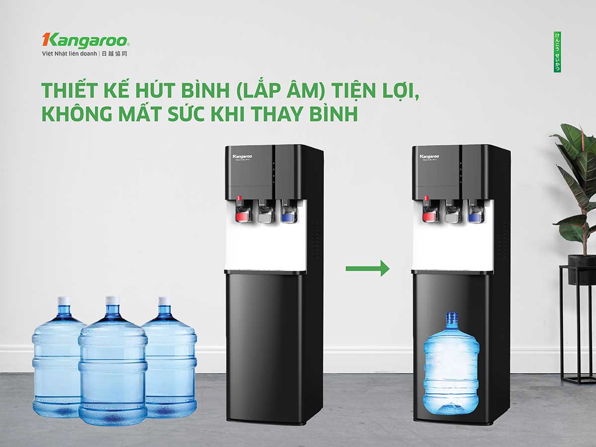 Cây nước nóng lạnh Kangaroo KG599A3 thiết kế âm bình tiền lợi